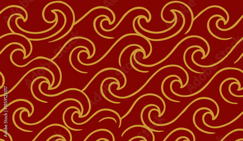 Imlek, ripple wave, Decorative textile pattern suitable for luxury branding, packaging, and cultural design projects.