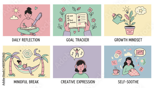 Six tips for selfcare and mental health journaling goal setting growth relaxation creativity and soothing techniques