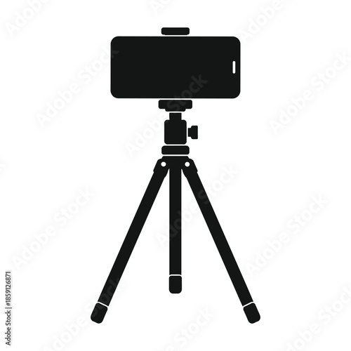 Smartphone mounted on tripod vector illustration