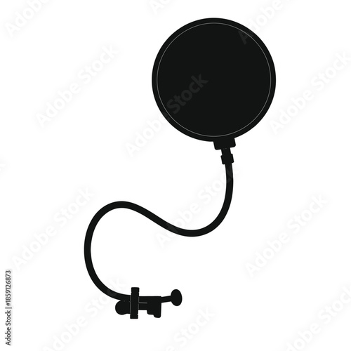 Round pop filter with clamp isolated silhouette