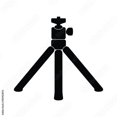 Camera tripod silhouette flat vector illustration