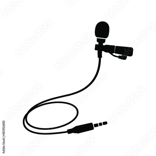 Lavalier microphone with audio jack silhouette