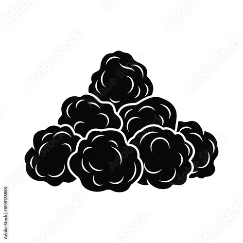 Piled fresh cauliflower flat vector illustration