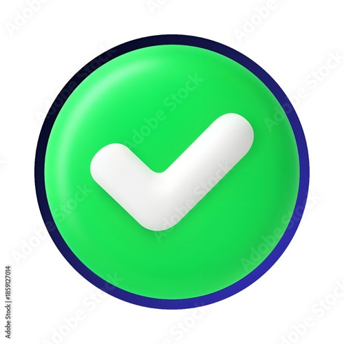 3D green tick mark i con png