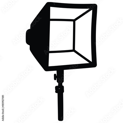 Studio softbox lighting equipment silhouette