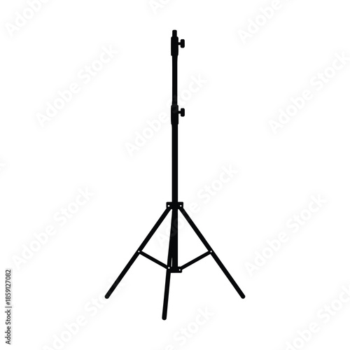 Adjustable lighting stand silhouette isolated