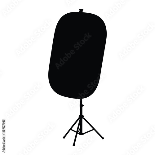 Silhouette of Photography Reflector on Stand