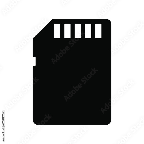 Memory card icon flat vector illustration