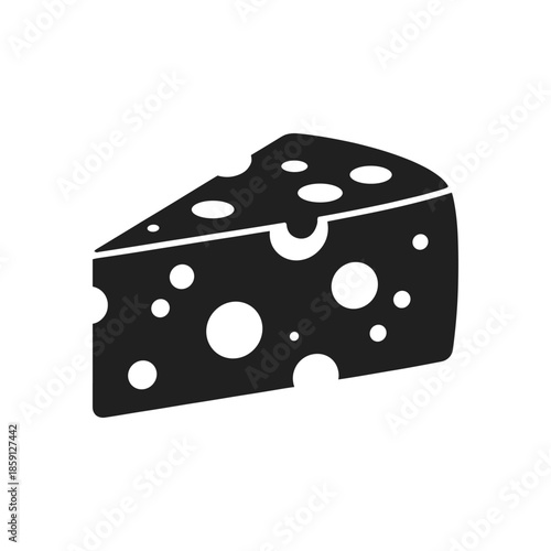 Cheese wedge icon flat vector illustration