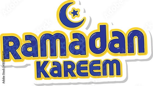 Ramadan Kareem A Festive Celebration with a Crescent Moon and Star Design for Islamic Observance