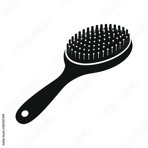 Hairbrush grooming tool flat vector illustration