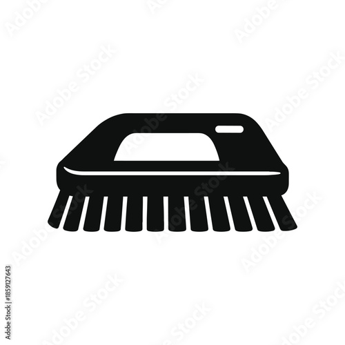 Cleaning scrub brush icon flat vector