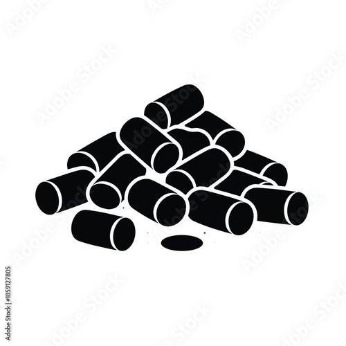 Pile of capsules medication flat vector illustration