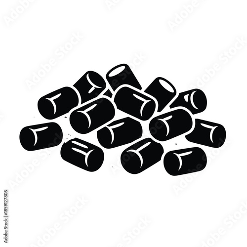 Black and white capsule pills vector illustration