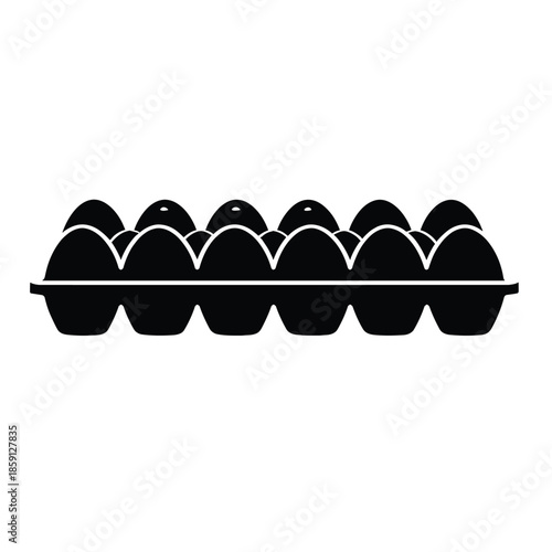 Egg carton with eggs flat vector illustration