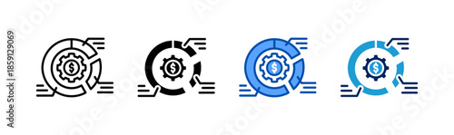 asset management icon set multiple style collection