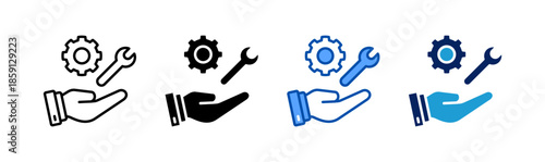 service icon set multiple style collection