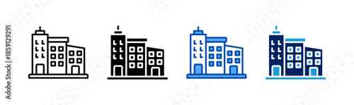 real estate icon set multiple style collection