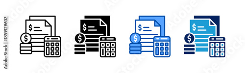 cost icon set multiple style collection