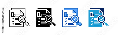 asset audit icon set multiple style collection