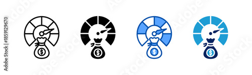 assset performance icon set multiple style collection