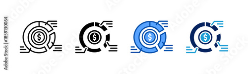 asset allocation icon set multiple style collection
