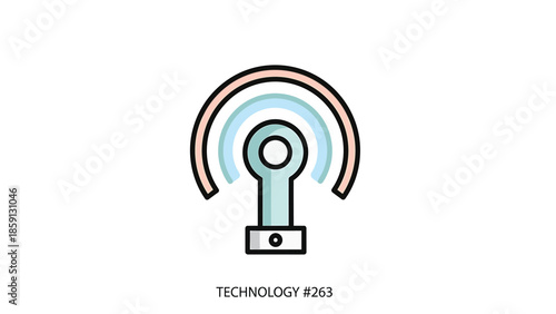 Modern technology icon representing wireless communication and data transfer.