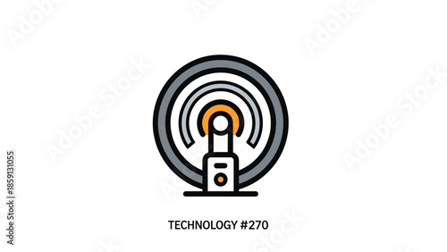 Modern technology icon representing wireless communication and data transfer.