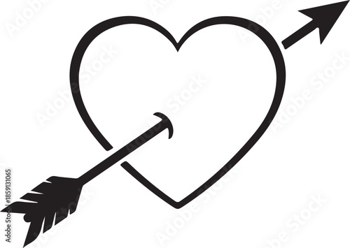 Heart pierced by an arrow symbolizing love