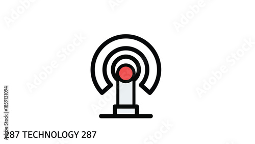 Modern technology icon representing wireless communication and data transmission.