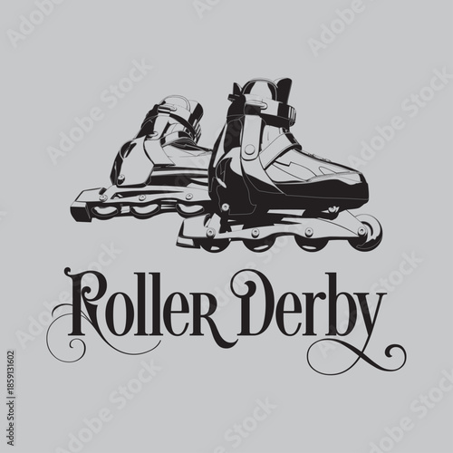 Classic Quad Roller Skates Vector Illustration for Retro Design