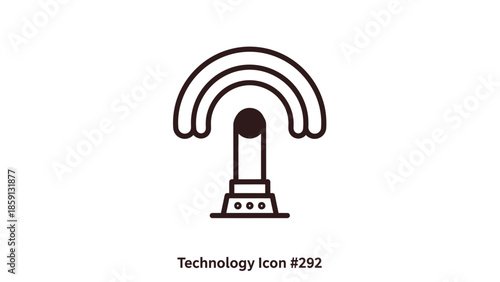 Modern technology icon representing wireless communication and signal transmission.