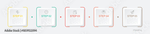 Infographic 5 options design elements for your business data. Vector Illustration.