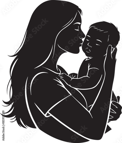 Mother holding infant