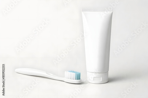 Toothpaste and Toothbrush Product Display for Dental Care and Healthcare Marketing