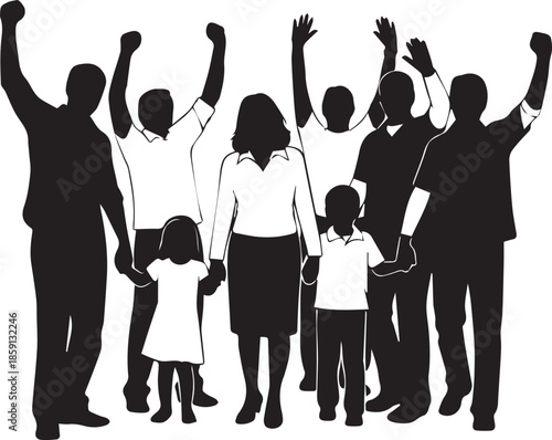 Group of people celebrating together