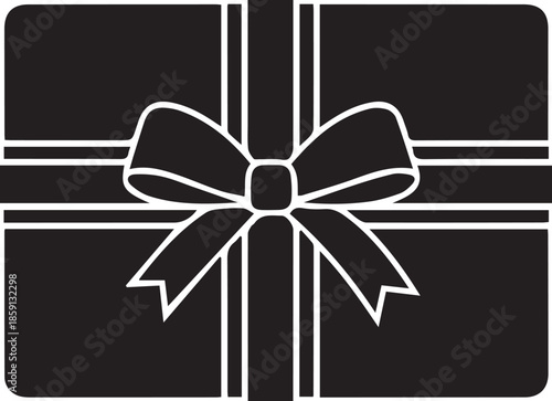 Black gift card with bow