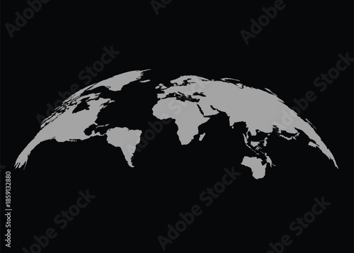 Detailed Earth Globe Icon Set with Continental Outlines and Typography Labels