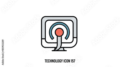 Modern computer screen with a signal icon representing technology and connectivity.