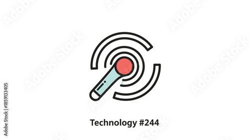 Modern microphone icon representing technology and communication for podcasts and broadcasting.