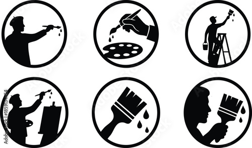 Fine Art Painter and Wall Artist Tool Icons