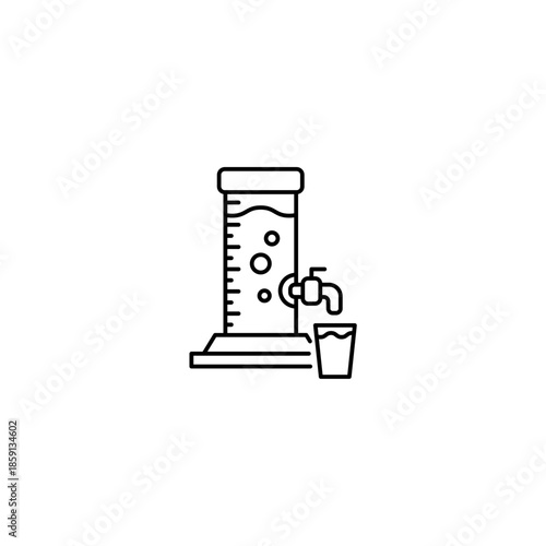 Beer Tap or Beer Tower icon, Symbol Outline icon Transparent background Editable Stroke