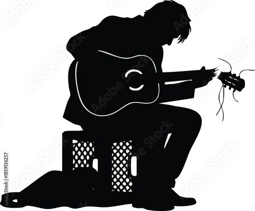 Emotional Street Musician Performance Silhouette