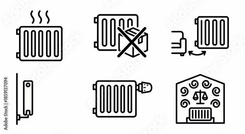 Radiator emitting heat and steam symbolising comfortable warm temperature for home or office heating system