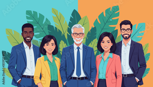 Successful diverse business team portrait Modern corporate professionals and collaboration