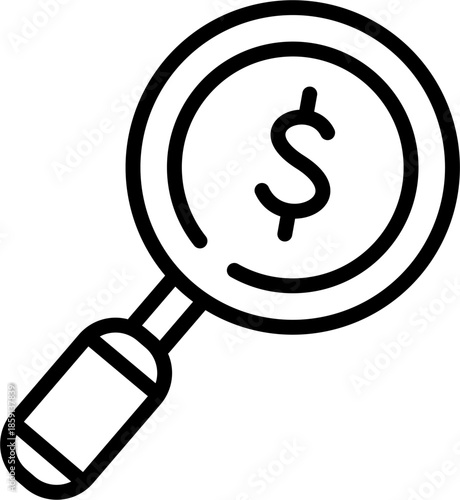 magnifying glass with dollar