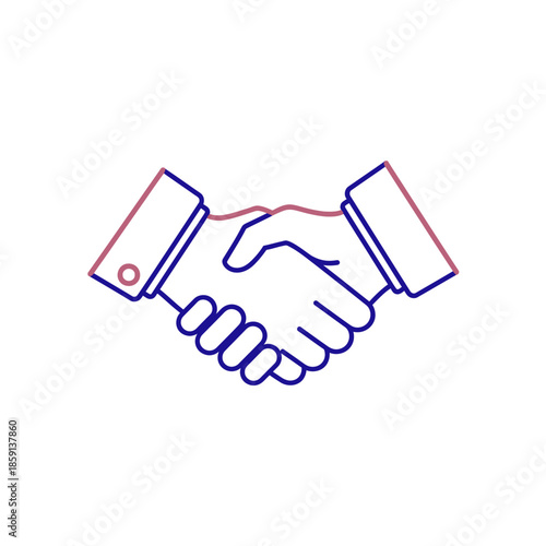Business handshake icon, partnership agreement, trust, collaboration, success, teamwork, deal
