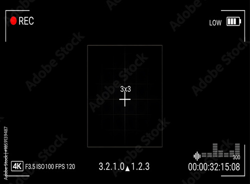 Camera viewfinder recording screen interface