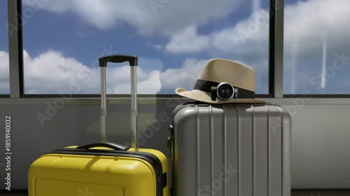 Luggage and Travel: Suitcase and Hat