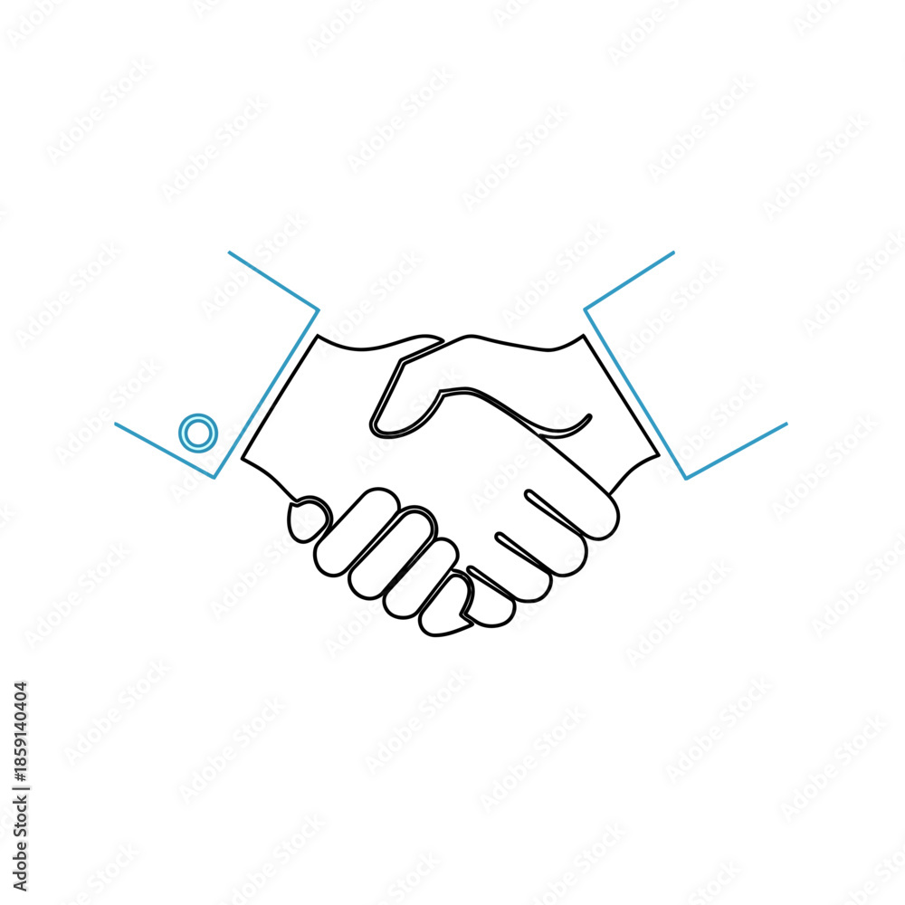 Fototapeta premium Business handshake illustration, partnership agreement, collaboration, success